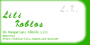 lili koblos business card
